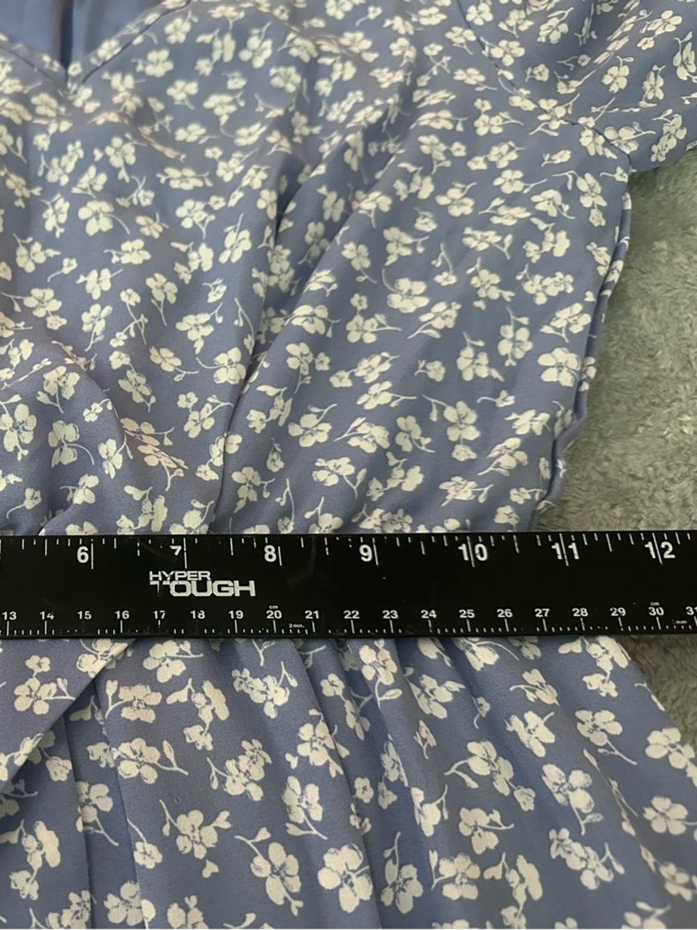 Sienna Sky Blue Floral V-Neck Tie-Waist Mini Dress - Picture 11 of 11